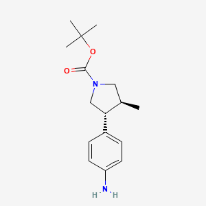 Tert-butyl (3R,4S)-3-(4-aminophenyl)-4-methylpyrrolidine-1-carboxylate