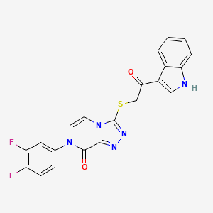 molecular formula C21H13F2N5O2S B3016613 3-((2-(1H-indol-3-yl)-2-oxoethyl)thio)-7-(3,4-difluorophenyl)-[1,2,4]triazolo[4,3-a]pyrazin-8(7H)-one CAS No. 1189961-18-9