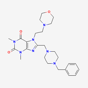 8-[(4-Benzylpiperazin-1-yl)methyl]-1,3-dimethyl-7-(2-morpholin-4-ylethyl)purine-2,6-dione