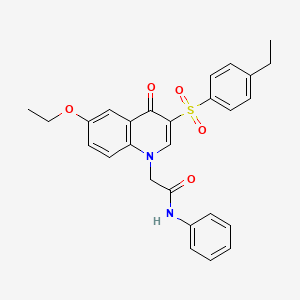 molecular formula C27H26N2O5S B3016619 2-(6-ethoxy-3-((4-ethylphenyl)sulfonyl)-4-oxoquinolin-1(4H)-yl)-N-phenylacetamide CAS No. 895649-93-1