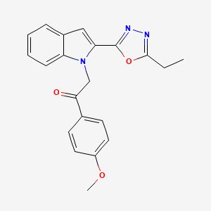 2-(2-(5-ethyl-1,3,4-oxadiazol-2-yl)-1H-indol-1-yl)-1-(4-methoxyphenyl)ethanone