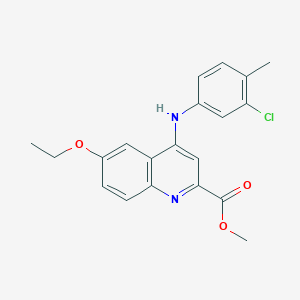 molecular formula C20H19ClN2O3 B3016641 Methyl 4-[(3-chloro-4-methylphenyl)amino]-6-ethoxyquinoline-2-carboxylate CAS No. 1207032-33-4