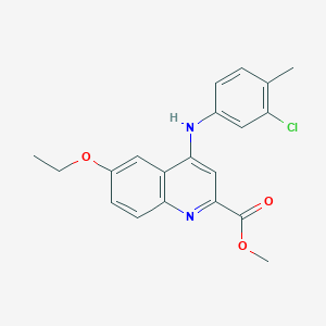 molecular formula C20H19ClN2O3 B3016641 Methyl 4-(3-chloro-4-methylanilino)-6-ethoxyquinoline-2-carboxylate CAS No. 1207032-33-4