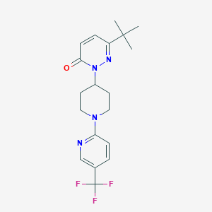 molecular formula C19H23F3N4O B3016646 6-Tert-butyl-2-[1-[5-(trifluoromethyl)pyridin-2-yl]piperidin-4-yl]pyridazin-3-one CAS No. 2309556-67-8