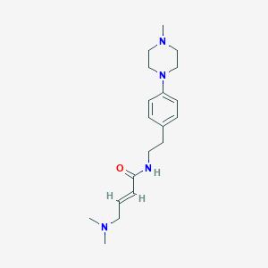 (E)-4-(Dimethylamino)-N-[2-[4-(4-methylpiperazin-1-yl)phenyl]ethyl]but-2-enamide