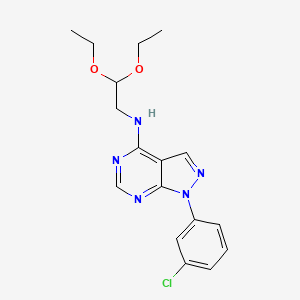 molecular formula C17H20ClN5O2 B3016652 (2,2-Diethoxyethyl)[1-(3-chlorophenyl)pyrazolo[4,5-e]pyrimidin-4-yl]amine CAS No. 890949-12-9