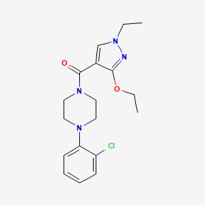 molecular formula C18H23ClN4O2 B3016660 (4-(2-chlorophenyl)piperazin-1-yl)(3-ethoxy-1-ethyl-1H-pyrazol-4-yl)methanone CAS No. 1014049-52-5