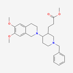 molecular formula C27H36N2O4 B3016671 methyl 3-[1-benzyl-4-(6,7-dimethoxy-3,4-dihydroisoquinolin-2(1H)-yl)piperidin-3-yl]propanoate CAS No. 381680-40-6