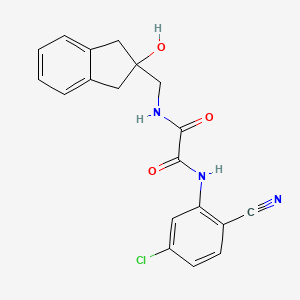 molecular formula C19H16ClN3O3 B3016677 N1-(5-chloro-2-cyanophenyl)-N2-((2-hydroxy-2,3-dihydro-1H-inden-2-yl)methyl)oxalamide CAS No. 2034260-12-1