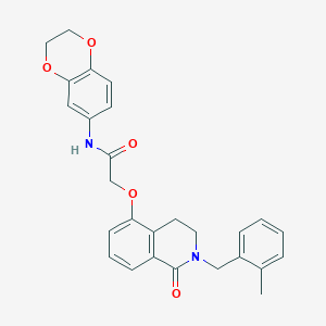 N-(2,3-dihydrobenzo[b][1,4]dioxin-6-yl)-2-((2-(2-methylbenzyl)-1-oxo-1,2,3,4-tetrahydroisoquinolin-5-yl)oxy)acetamide