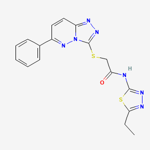 molecular formula C17H15N7OS2 B3016728 N-(5-ethyl-1,3,4-thiadiazol-2-yl)-2-((6-phenyl-[1,2,4]triazolo[4,3-b]pyridazin-3-yl)thio)acetamide CAS No. 894036-73-8