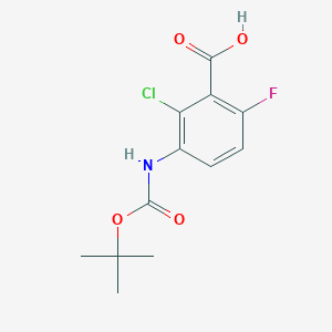 molecular formula C12H13ClFNO4 B3016729 2-Chloro-6-fluoro-3-[(2-methylpropan-2-yl)oxycarbonylamino]benzoic acid CAS No. 2248354-58-5