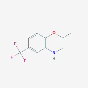 molecular formula C10H10F3NO B3016732 2-methyl-6-(trifluoromethyl)-3,4-dihydro-2H-benzo[b][1,4]oxazine CAS No. 1267424-77-0