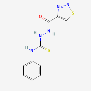 molecular formula C10H9N5OS2 B3016736 1-Phenyl-3-(thiadiazole-4-carbonylamino)thiourea CAS No. 2320724-13-6