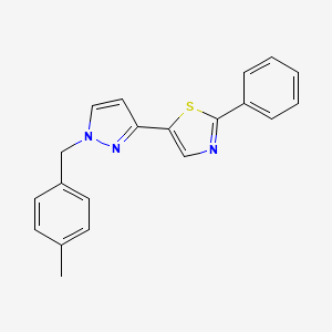 molecular formula C20H17N3S B3016737 5-[1-[(4-甲苯基)甲基]-3-吡唑基]-2-苯基噻唑 CAS No. 318255-92-4
