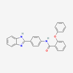 molecular formula C26H19N3O2 B3016743 N-(4-(1H-苯并[d]咪唑-2-基)苯基)-2-苯氧基苯甲酰胺 CAS No. 394229-41-5
