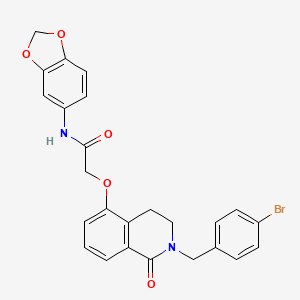 molecular formula C25H21BrN2O5 B3016744 N-(benzo[d][1,3]dioxol-5-yl)-2-((2-(4-bromobenzyl)-1-oxo-1,2,3,4-tetrahydroisoquinolin-5-yl)oxy)acetamide CAS No. 850904-39-1