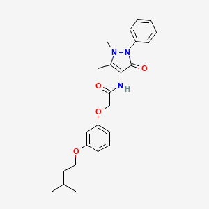 molecular formula C24H29N3O4 B3016745 N-(1,5-dimethyl-3-oxo-2-phenylpyrazol-4-yl)-2-[3-(3-methylbutoxy)phenoxy]acetamide CAS No. 392237-80-8