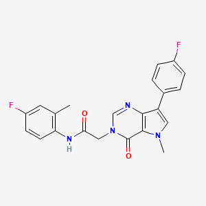 molecular formula C22H18F2N4O2 B3016747 N-(4-fluoro-2-methylphenyl)-2-[7-(4-fluorophenyl)-5-methyl-4-oxo-3H,4H,5H-pyrrolo[3,2-d]pyrimidin-3-yl]acetamide CAS No. 1251629-33-0
