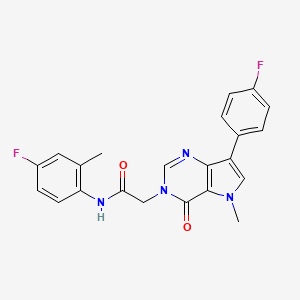 molecular formula C22H18F2N4O2 B3016747 N-(4-fluoro-2-methylphenyl)-2-[7-(4-fluorophenyl)-5-methyl-4-oxopyrrolo[3,2-d]pyrimidin-3-yl]acetamide CAS No. 1251629-33-0