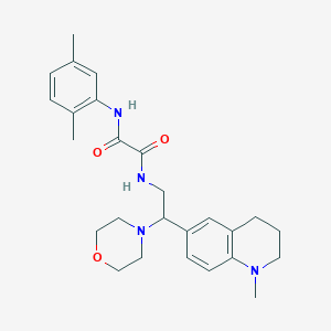 molecular formula C26H34N4O3 B3016780 N-(2,5-dimethylphenyl)-N'-[2-(1-methyl-1,2,3,4-tetrahydroquinolin-6-yl)-2-(morpholin-4-yl)ethyl]ethanediamide CAS No. 922066-06-6