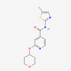 molecular formula C15H17N3O3S B3016838 N-(5-methyl-1,3-thiazol-2-yl)-2-(oxan-4-yloxy)pyridine-4-carboxamide CAS No. 2034447-72-6