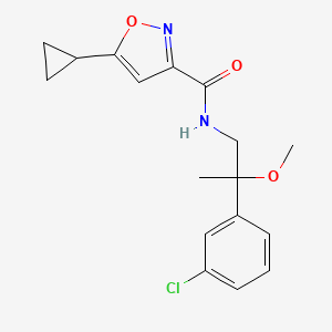 molecular formula C17H19ClN2O3 B3016872 N-[2-(3-chlorophenyl)-2-methoxypropyl]-5-cyclopropyl-1,2-oxazole-3-carboxamide CAS No. 1798511-88-2