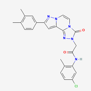 molecular formula C24H21ClN6O2 B3016879 N-(5-chloro-2-methylphenyl)-2-[9-(3,4-dimethylphenyl)-3-oxopyrazolo[1,5-a][1,2,4]triazolo[3,4-c]pyrazin-2(3H)-yl]acetamide CAS No. 1207055-74-0