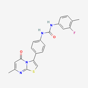 1-(3-fluoro-4-methylphenyl)-3-(4-(7-methyl-5-oxo-5H-thiazolo[3,2-a]pyrimidin-3-yl)phenyl)urea