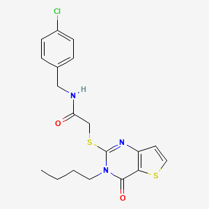 2-[(3-butyl-4-oxo-3,4-dihydrothieno[3,2-d]pyrimidin-2-yl)sulfanyl]-N-(4-chlorobenzyl)acetamide