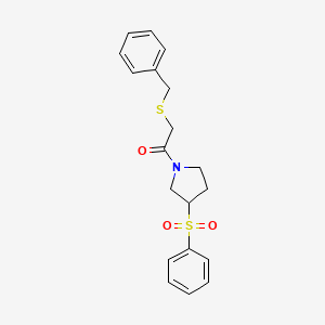 2-(Benzylthio)-1-(3-(phenylsulfonyl)pyrrolidin-1-yl)ethanone