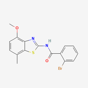 molecular formula C16H13BrN2O2S B3016953 2-bromo-N-(4-methoxy-7-methyl-1,3-benzothiazol-2-yl)benzamide CAS No. 868230-40-4