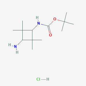 molecular formula C13H27ClN2O2 B3016957 tert-butyl N-(3-amino-2,2,4,4-tetramethylcyclobutyl)carbamate hydrochloride, Mixture of diastereomers CAS No. 2137814-09-4