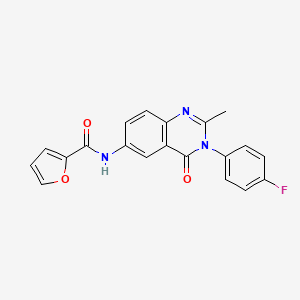 molecular formula C20H14FN3O3 B3016963 N-(3-(4-fluorophenyl)-2-methyl-4-oxo-3,4-dihydroquinazolin-6-yl)furan-2-carboxamide CAS No. 1105207-09-7