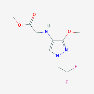 molecular formula C9H13F2N3O3 B3016969 Methyl 2-[[1-(2,2-difluoroethyl)-3-methoxypyrazol-4-yl]amino]acetate CAS No. 2247207-56-1