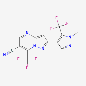 2-[1-methyl-5-(trifluoromethyl)-1H-pyrazol-4-yl]-7-(trifluoromethyl)pyrazolo[1,5-a]pyrimidine-6-carbonitrile