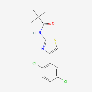 molecular formula C14H14Cl2N2OS B3017022 N-[4-(2,5-dichlorophenyl)-1,3-thiazol-2-yl]-2,2-dimethylpropanamide CAS No. 391228-64-1