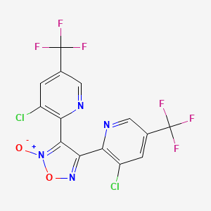 molecular formula C14H4Cl2F6N4O2 B3017067 bis[3-chloro-5-(trifluoromethyl)pyridin-2-yl]-1,2,5-oxadiazol-2-ium-2-olate CAS No. 303997-49-1