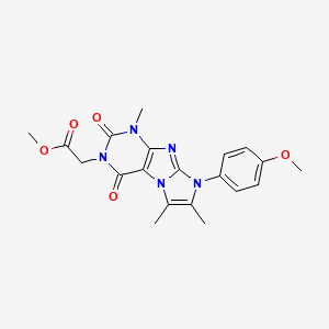 molecular formula C20H21N5O5 B3017081 Methyl 2-[6-(4-methoxyphenyl)-4,7,8-trimethyl-1,3-dioxopurino[7,8-a]imidazol-2-yl]acetate CAS No. 896075-49-3