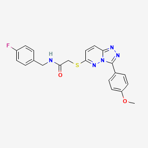 molecular formula C21H18FN5O2S B3017092 N-(4-fluorobenzyl)-2-((3-(4-methoxyphenyl)-[1,2,4]triazolo[4,3-b]pyridazin-6-yl)thio)acetamide CAS No. 852376-64-8