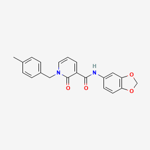 molecular formula C21H18N2O4 B3017098 N-(2H-1,3-benzodioxol-5-yl)-1-[(4-methylphenyl)methyl]-2-oxo-1,2-dihydropyridine-3-carboxamide CAS No. 946221-21-2