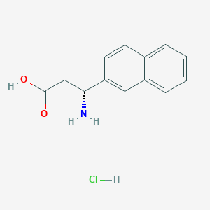 molecular formula C13H14ClNO2 B3017103 (3R)-3-amino-3-naphthalen-2-ylpropanoic acid;hydrochloride CAS No. 499794-71-7