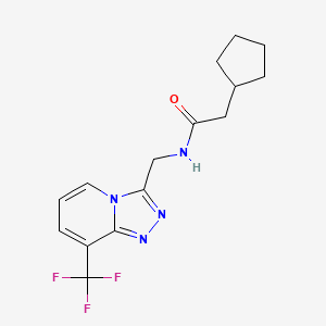 2-cyclopentyl-N-((8-(trifluoromethyl)-[1,2,4]triazolo[4,3-a]pyridin-3-yl)methyl)acetamide