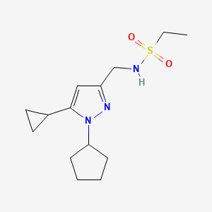 N-((1-cyclopentyl-5-cyclopropyl-1H-pyrazol-3-yl)methyl)ethanesulfonamide