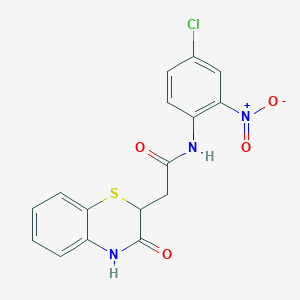 molecular formula C16H12ClN3O4S B3017148 N-(4-chloro-2-nitrophenyl)-2-(3-oxo-3,4-dihydro-2H-1,4-benzothiazin-2-yl)acetamide CAS No. 713099-77-5
