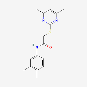 molecular formula C16H19N3OS B3017177 N-(3,4-dimethylphenyl)-2-[(4,6-dimethyl-2-pyrimidinyl)sulfanyl]acetamide CAS No. 332018-41-4