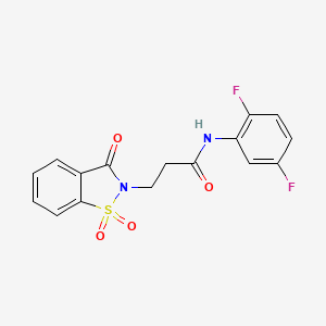 molecular formula C16H12F2N2O4S B3017186 N-(2,5-difluorophenyl)-3-(1,1,3-trioxo-2,3-dihydro-1lambda6,2-benzothiazol-2-yl)propanamide CAS No. 899757-42-7