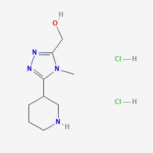 (4-Methyl-5-(piperidin-3-yl)-4H-1,2,4-triazol-3-yl)methanol dihydrochloride