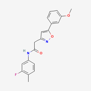 N-(3-fluoro-4-methylphenyl)-2-(5-(3-methoxyphenyl)isoxazol-3-yl)acetamide