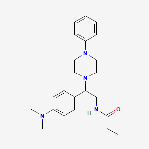 N-[2-[4-(dimethylamino)phenyl]-2-(4-phenylpiperazin-1-yl)ethyl]propanamide